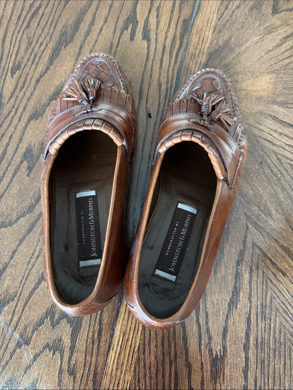 Johnston & Murphy Cognac Leather Tassel Loafers
